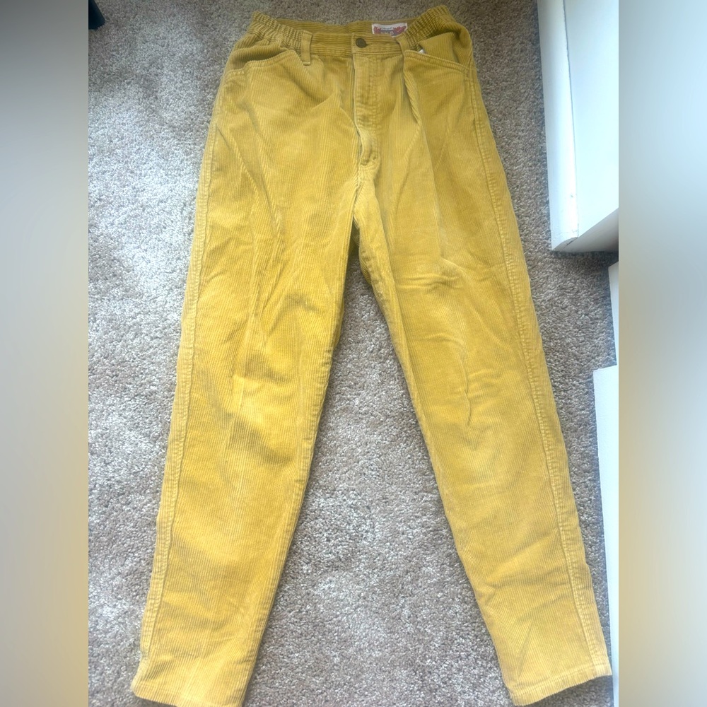 Bobson MM-8 Vintage Japanese Designer Yellow Corduroy Pants Women’s 26 Waist